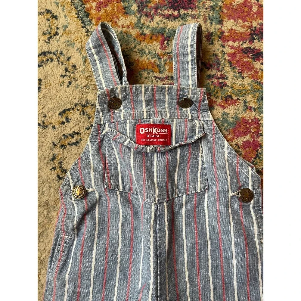Vintage OshKosh striped overalls
